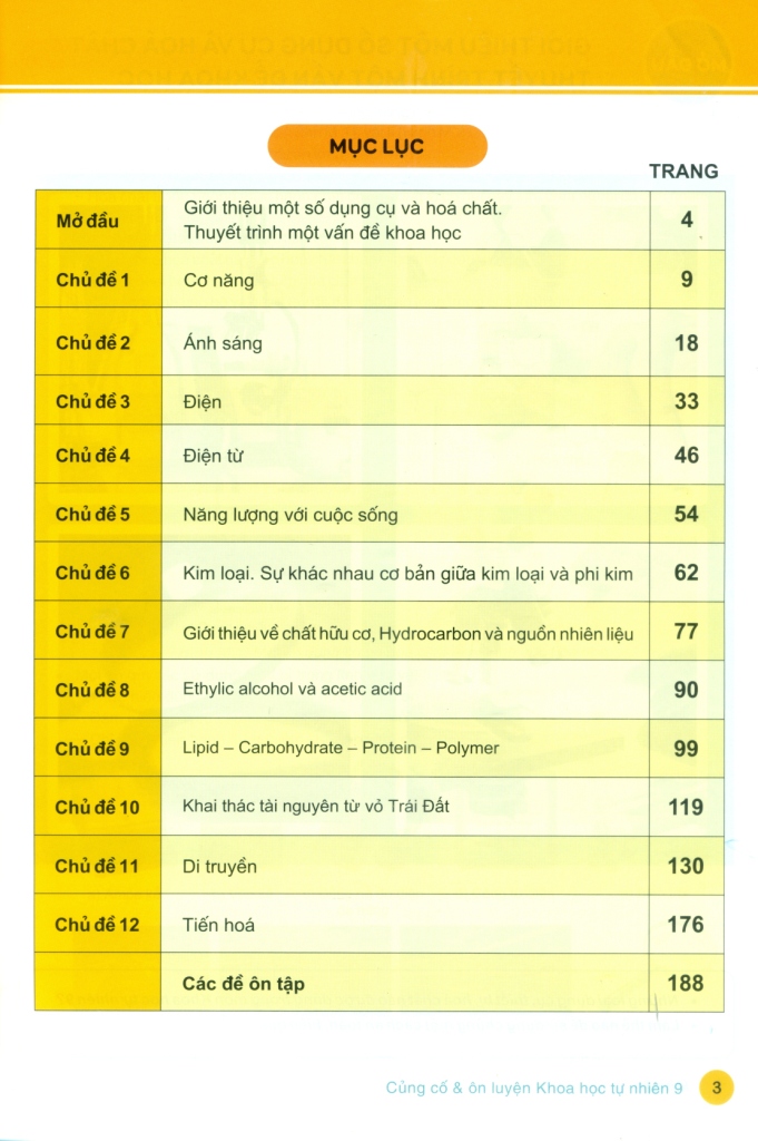 CỦNG CỐ VÀ ÔN LUYỆN KHOA HỌC TỰ NHIÊN LỚP 9 (Dùng cho học sinh khá, giỏi; Dùng chung cho các bộ SGK hiện hành)
